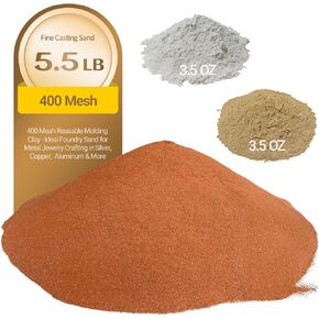 5.5LB 400 Mesh Fine Casting Sand for Metal, 0.22LB Viscosity-Enhancing Soil and 0.22LB Release Sand, Molding Clay for Jewelry Making, Casting Kit for Detailed Replicas in Saudi Arabia