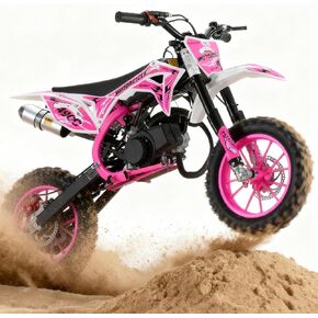 دراجة ترابية للأطفال تعمل بالغاز، دراجة ترابية ثنائية الأشواط 50 سم مكعب للأطفال من سن 10 إلى 14 عامًا، دراجة نارية صغيرة تعمل بالغاز مع نظام تعليق مزدوج وفرامل قرصية مزدوجة in Kuwait