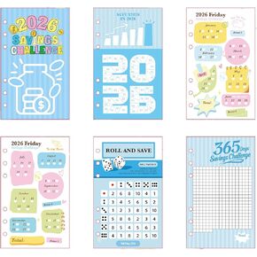 2026 Fridays Savings Challenge insert, SAVE $2026 IN 2026 Money Savings Challenge Trackers for 6-Ring A6 Binders,multiple budget cards for savings journey planner in Kuwait