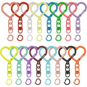 Heart Shaped Spring Snap Keychain Clip, 32Pcs Metal Clasp Swivel Snap Hook with 320pcs Open Jump Ring Connector with Chain Hanging Buckle, Keychain Accessories for DIY Crafts Key Ring Making in Saudi Arabia