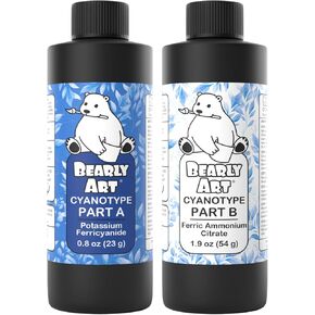 Bearly Art Cyanotype Kit - Sun - Solar Print Set for Photographic Printing on Paper and Fabric - 2 Part Sensitizer - Archival - Creates 32 8"x10" Prints on Paper and 25 on Fabric in Kuwait