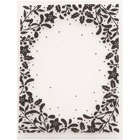 Arbuya Christmas Berry Branch Frame Plastic Embossing Folder for Scrapbook DIY Album Card Tool Plastic Template Folders in Saudi Arabia