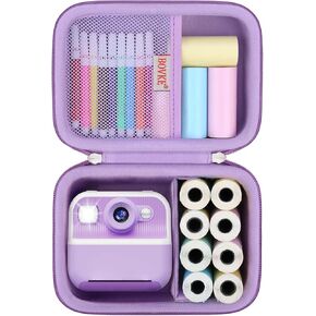 BOVKE Carrying Case for Dylanto/Anchioo/MEETRYE Kids Camera Instant Print,1080P Kids Instant Camera Toys Storage Holder with Mesh Pocket for Printing Papers, Charging Cable, Black in Kuwait
