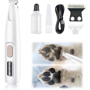 Pet Micro Precision Trimmer, 2025 Upgraded Rechargeable Low Noise Cordless Dog Paw Trimmer with LED Light, Multifunctional Pet Hair Clippers for Paws, Eyes, Ears, Face, Rump (1) in Kuwait