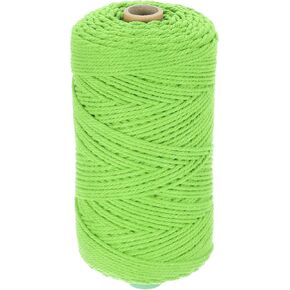 حبل مكرامية طبيعي من HARFINGTON مقاس 2 مم × 220 ياردة 3 جدائل من القطن الملتوي من أجل شماعة جدارية للنباتات DIY صائد الأحلام، بني متوسط in Kuwait