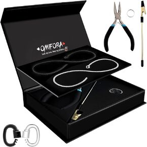omifora Permanent Bracelet Kit with Ring-Shaped Clasp,DIY Romantic Infinity Jewelry for Couples,Friends & Family,Gift for Anniversaries,Mother’s Day & Birthdays(Black&Black) in Saudi Arabia