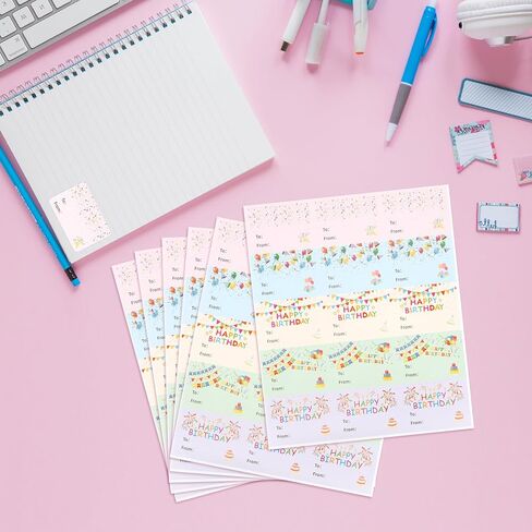 Happy Birthday Gift Tags Stickers, 150 PCS Gift Tags Stickers for Presents, 10 Sheets Self Adhesive to from Name Tag Labels Sticker Birthday Present Label for Box Cards Envelope Gifts Wrapping in Saudi Arabia