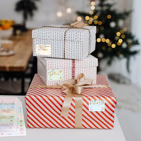 Happy Birthday Gift Tags Stickers, 150 PCS Gift Tags Stickers for Presents, 10 Sheets Self Adhesive to from Name Tag Labels Sticker Birthday Present Label for Box Cards Envelope Gifts Wrapping in Saudi Arabia