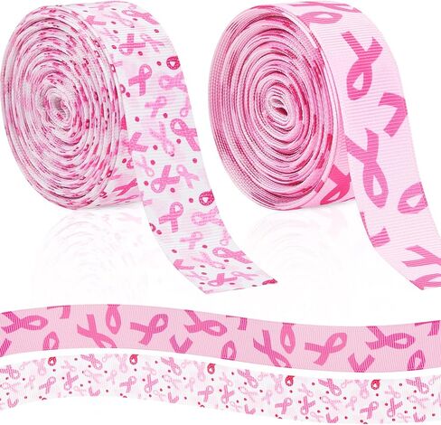 Chuangdi 2 Rolls 20 Yards Valentine's Day Hearts Ribbon 0.8'' Hearts Printed Pink White Wired Grosgrain Ribbon for Valentine's Day Gift Wrapping Decoration Hair Bows in Saudi Arabia