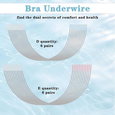 12 Pairs Bra Underwire Replacement Carbon Steel Bra Wire Repair Kit, Gauge Sturdy Metal Bras Supporters Rings for Shaping, Women Corset Clothing Sewing Supplies for D Cup E Cup(Blue, Pink) in Saudi Arabia