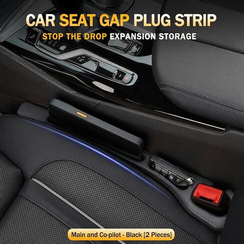 2pcs no drop seat guard ، 2025 جديدة للفجوة في مقعد السيارة ، منظم حشو ، حشو فجوة مقعد السيارة لجميع السيارات ، حشو الفجوة للسيارة. (أسود) in Kuwait