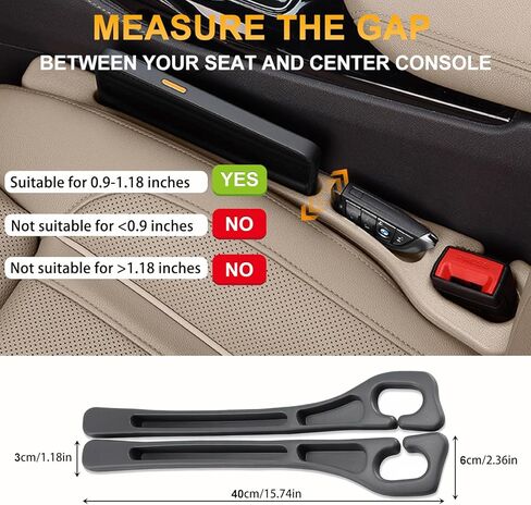 2pcs no drop seat guard ، 2025 جديدة للفجوة في مقعد السيارة ، منظم حشو ، حشو فجوة مقعد السيارة لجميع السيارات ، حشو الفجوة للسيارة. (أسود) in Kuwait