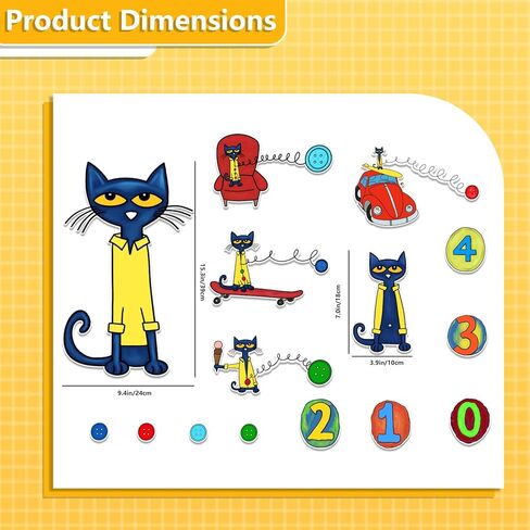 قطة وأزراره الأربعة الرائعة حكايات خرافية لباد وقت اللباد لمجموعة لوحة الفلانيل من أنشطة تعلم سرد القصص لرياض الأطفال in Kuwait