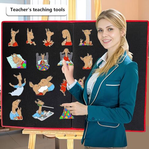 قطع لوح قصص من ثريفومنيق لاما لاما بيجامة حمراء من اللباد وأنشطة سرد القصص في مرحلة ما قبل المدرسة ألعاب تعليمية تفاعلية (17 قطعة من اللباد) in Kuwait