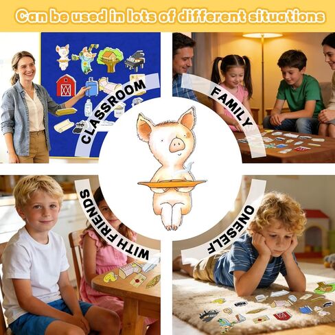 إذا أعطيت خنزيرًا قصة فطيرة، ألعاب اللباد، مجموعات قصص لوحة اللباد، دعائم الأداء، نشاط تعلم سرد القصص في رياض الأطفال in Kuwait