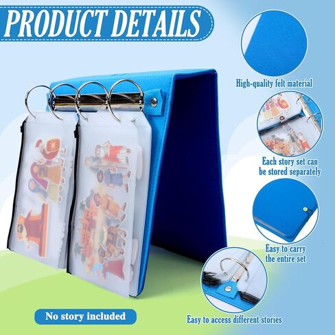 16 Pack Felt Board Pocket Sets Flannel Felt Story Board Pieces with a Multi Functional Pieces Storage Binder Bag for Bible Stories Preschool Activities Study in Saudi Arabia