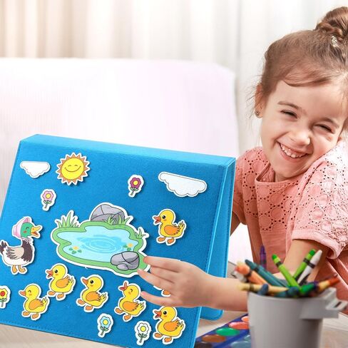 16 Pack Felt Board Pocket Sets Flannel Felt Story Board Pieces with a Multi Functional Pieces Storage Binder Bag for Bible Stories Preschool Activities Study in Saudi Arabia
