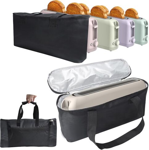 حقيبة حمل لمحمصة الخبز النحيفة المكونة من شريحتين من بيلا، عبوة واحدة من حقيبة محمولة مقاومة للحرارة ومقاومة للماء لشريحتين، تناسب 35165-063A/35117/35164-063A/35163-063A، صديقة للتخزين (المحمصة غير متضمنة) in Kuwait