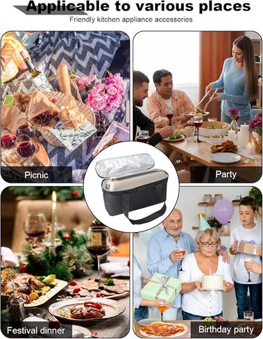 حقيبة حمل لمحمصة الخبز النحيفة المكونة من شريحتين من بيلا، عبوة واحدة من حقيبة محمولة مقاومة للحرارة ومقاومة للماء لشريحتين، تناسب 35165-063A/35117/35164-063A/35163-063A، صديقة للتخزين (المحمصة غير متضمنة) in Kuwait