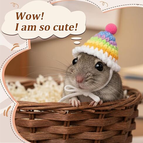 32 Pack 4 Styles Mini Hamster Hat Guinea Pig Hat with Adjustable Strap, Guinea Pig Costume Accessories Hamster Clothes Cute Small Animal Hats Bulk for Pet Photo Props in Saudi Arabia