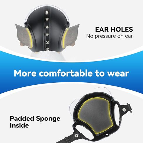 LESYPET Dog Helmet Small Breed, Dog Motorcycle Helmet Drop-Down Clear Visor for Outdoor Motorcycling Windproof Pet Hat with Ear Hole, with Rivet in Saudi Arabia