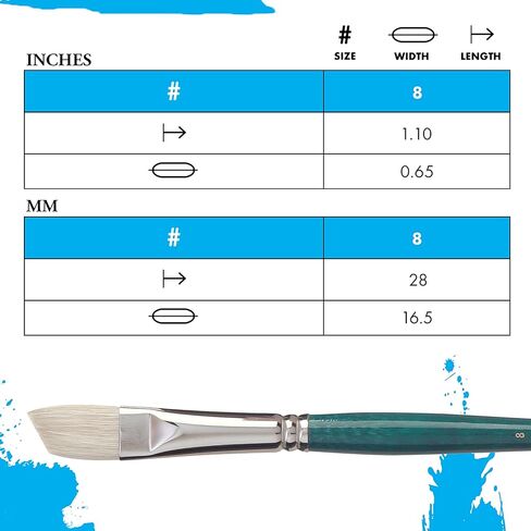 Princeton Ashley Angle Bright Brush, Natural, Long Handle, Size 8, 1 Count in Saudi Arabia