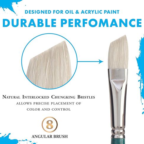 Princeton Ashley Angle Bright Brush, Natural, Long Handle, Size 8, 1 Count in Saudi Arabia