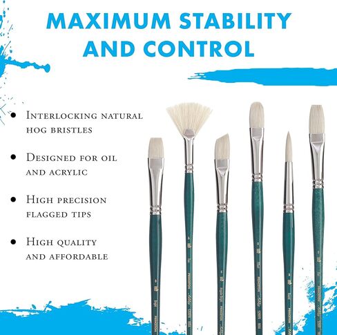 Princeton Ashley Angle Bright Brush, Natural, Long Handle, Size 8, 1 Count in Saudi Arabia