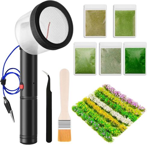 مجموعة أدوات توزيع العشب الثابتة من Warmtree مع مقبض مضاد للانزلاق وعشب ألوان 5 × 30 جم، 49 قطعة من الزهور الملونة المصغرة، لوازم الديوراما لمجموعة نماذج التضاريس ذات المناظر الطبيعية الخلابة DIY in Kuwait