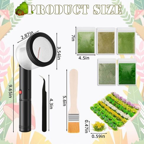 مجموعة أدوات توزيع العشب الثابتة من Warmtree مع مقبض مضاد للانزلاق وعشب ألوان 5 × 30 جم، 49 قطعة من الزهور الملونة المصغرة، لوازم الديوراما لمجموعة نماذج التضاريس ذات المناظر الطبيعية الخلابة DIY in Kuwait