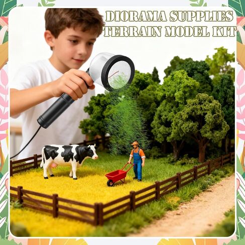 مجموعة أدوات توزيع العشب الثابتة من Warmtree مع مقبض مضاد للانزلاق وعشب ألوان 5 × 30 جم، 49 قطعة من الزهور الملونة المصغرة، لوازم الديوراما لمجموعة نماذج التضاريس ذات المناظر الطبيعية الخلابة DIY in Kuwait