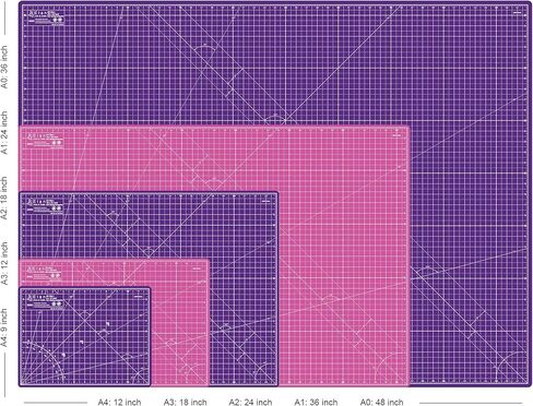 Elan Cutting Mat 36x60 Pink & Purple, Extra Large Self Healing Cutting Mat 36 x 60 Inch, 5-Ply Craft Board Pink, Hobby Board for Sewing and Quilting in Saudi Arabia