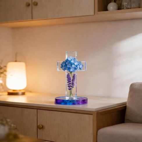 (300 Design Optional) MUBYOK M569 Large Cross with Base Resin Silicone Mold for DIY Art Resin Car Freshie Candles Home Decoration Crafting Blessed Cross Gift in Saudi Arabia