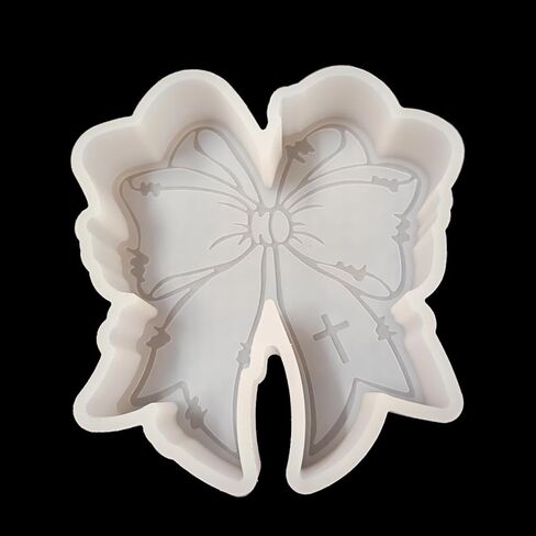 【300+ Design Optional】 Fuehbur Flower-Bow with Stamens and Cross Freshie Mold, Bow with Filaments Silicone Mould for Car Freshies Baking Aroma Beads - DIY Handmade Resin Mold in Saudi Arabia