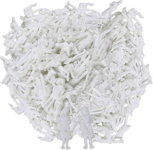 Mxfans 1:100 Scale White Unpainted Model People Figures for Miniature Scenes Architectural Layout Pack of 1000 in Saudi Arabia