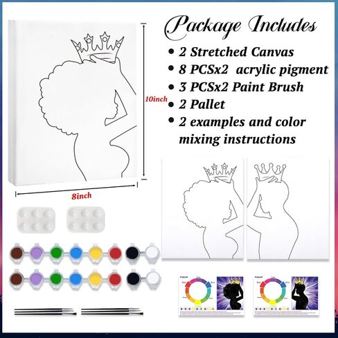 الأزواج تاريخ ليلة رشفة والطلاء عدة للبالغين قماش مرسومة مسبقا لطلاء عيد الحب في المنزل تاريخ الليل الفن اللوحة مجموعة الأزواج النشاط رومانسية 8x10 قماش اللوحة عدة in Kuwait