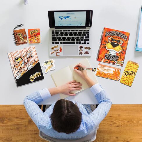 Cheetos Journaling Set, Cute Stationary Set for Girls & Boys with Decal Stickers, Spirals, Notebook, Folder, Key chain, Pen, Eraser and Pencil Case, Stationary Kit & DIY Diary Journal for Teens in Saudi Arabia