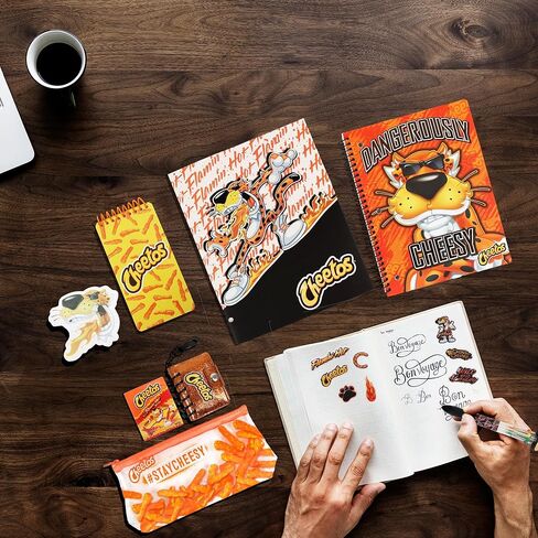 Cheetos Journaling Set, Cute Stationary Set for Girls & Boys with Decal Stickers, Spirals, Notebook, Folder, Key chain, Pen, Eraser and Pencil Case, Stationary Kit & DIY Diary Journal for Teens in Saudi Arabia