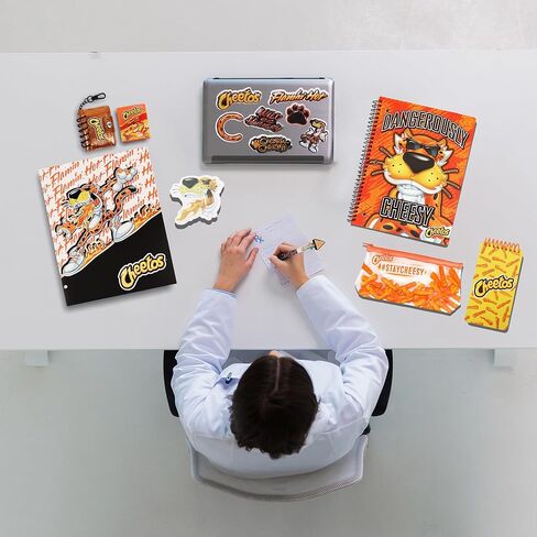 Cheetos Journaling Set, Cute Stationary Set for Girls & Boys with Decal Stickers, Spirals, Notebook, Folder, Key chain, Pen, Eraser and Pencil Case, Stationary Kit & DIY Diary Journal for Teens in Saudi Arabia