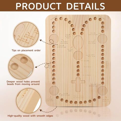 Garneck Wooden Bead Board: 13. 7inch Rosary Making Tray Beading Organizer Board for DIY Bracelet Necklace Jewelry Making Supplies Kit in Saudi Arabia