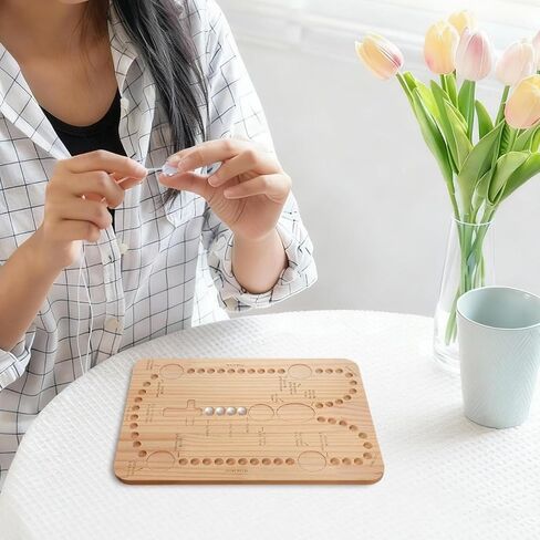 Garneck Wooden Bead Board: 13. 7inch Rosary Making Tray Beading Organizer Board for DIY Bracelet Necklace Jewelry Making Supplies Kit in Saudi Arabia