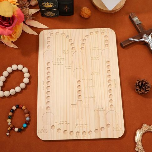 Garneck Wooden Bead Board: 13. 7inch Rosary Making Tray Beading Organizer Board for DIY Bracelet Necklace Jewelry Making Supplies Kit in Saudi Arabia