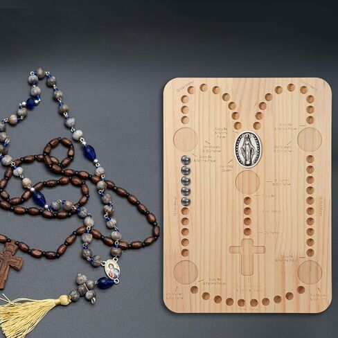 Garneck Wooden Bead Board: 13. 7inch Rosary Making Tray Beading Organizer Board for DIY Bracelet Necklace Jewelry Making Supplies Kit in Saudi Arabia