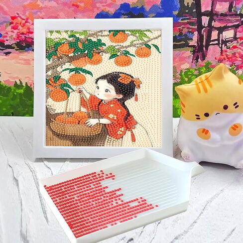 6 قطع من صواني الرسم الفنية الماسية البلاستيكية، صينية فرز الخرز، ملحقات وأدوات تنظيم صينية حجر الراين للحرف اليدوية in Kuwait