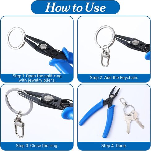 Split Ring Pliers Split Ring Pliers for Jewelry Making, Jump Rings Opener Tool Keychain for Opening, Key Rings, Stainless Steel Jewelries Tools for Jewelry Making in Saudi Arabia