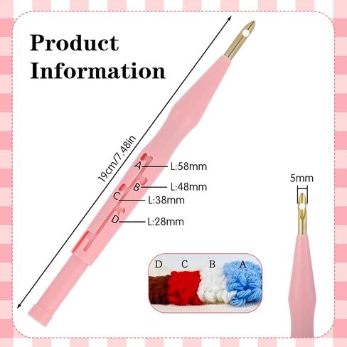 2Pcs Adjustable Embroidery Punch Needle Pen Tool, Punch Needle Threader for Embroidery Rug DIY Handmade Art Crafts Applique(2 Color) in Saudi Arabia