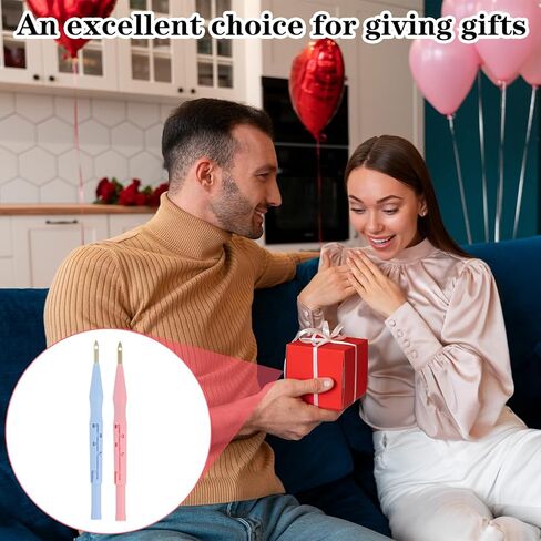 2Pcs Adjustable Embroidery Punch Needle Pen Tool, Punch Needle Threader for Embroidery Rug DIY Handmade Art Crafts Applique(2 Color) in Saudi Arabia