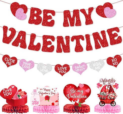 هل ستكون ديكور عيد الحب الخاص بي، لافتة Be My Valentine على شكل قلب جارلاند، لافتة عيد الحب السعيد، علامة Be My Valentine لاقتراح لوازم حفلات الزفاف والخطوبة in Saudi Arabia