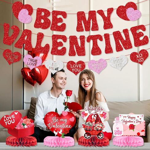 هل ستكون ديكور عيد الحب الخاص بي، لافتة Be My Valentine على شكل قلب جارلاند، لافتة عيد الحب السعيد، علامة Be My Valentine لاقتراح لوازم حفلات الزفاف والخطوبة in Saudi Arabia