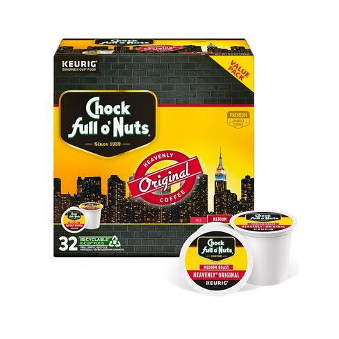 كبسولات Keurig K-Cup الكولومبية من Chock Full o 'Nuts لمصانع البيرة Keurig - أرابيكا ممتازة، مشوي متوسط ​​- خدمة فردية - 4 عبوات من 24 علبة K-Cup in Saudi Arabia